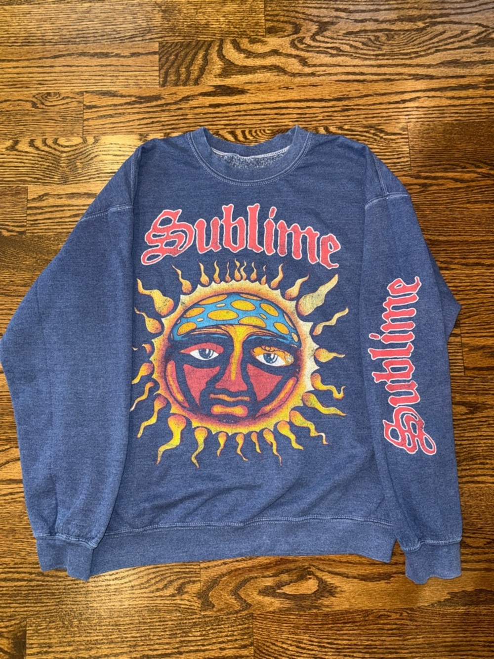 Sublime Blue Sun Crewneck Sweatshirt Official Sublime Merch Sz Medium